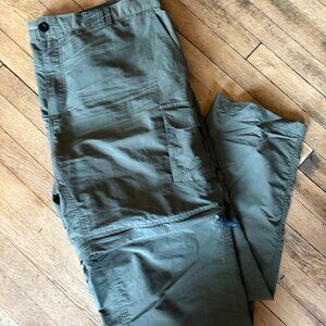 Swiss Alps Mens XXL Green Convertible Zip Off Cargo Pants